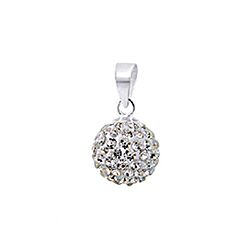 Wholesale 925 Sterling Silver 10mm Ball White Crystal Pendant