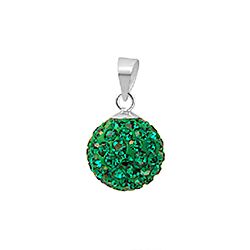 Wholesale 925 Sterling Silver Emerald Crystal Pendant
