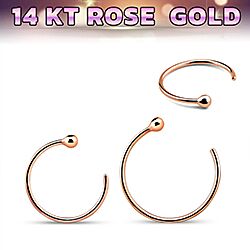 Wholesale 14K Rose Gold Hoop Nose Ring