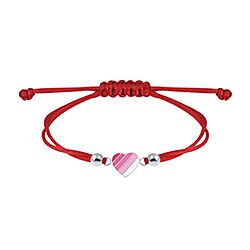 Wholesale 925 Sterling Silver Heart Red Corded Kids Bracelets