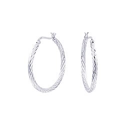 Wholesale 925 Sterling Silver Spiral Texture Plain Hoop Earring
