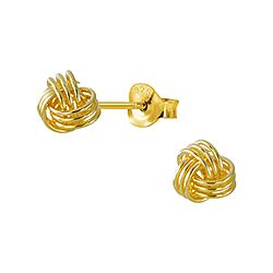 5mm Gold plated celtic knot stud earrings silver