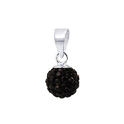 Wholesale 925 Sterling Silver Ball Black Crystal Pendant