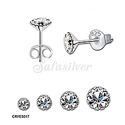 wholesale 925 Sterling Silver Claw Type Clear Crystal birthstone stud earrings