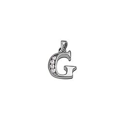 Wholesale 925 Sterling Silver G Letter Cubic Zirconia Pendant