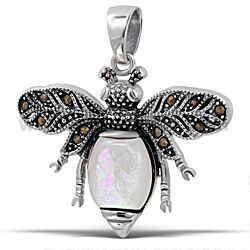 925 STERLING SILVER MARCASITE BEE PENDANT