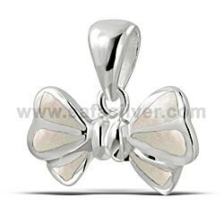 Wholesale 925 Sterling Silver White Color Bow Semi Precious Pendant