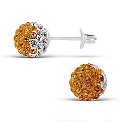  Wholesale 925 Silver Ball Mix Topaz Crystal Stud Earrings