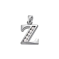 Wholesale 925 Sterling Silver Z Letter Cubic Zirconia Pendant