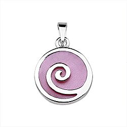 Wholesale 925 Sterling Silver Spiral Pink Natural Stone Semi Precious Pendant 