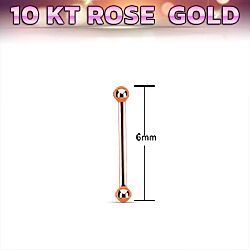 Wholesale 10K Rose Gold Ball Top Ball End Nose Stud