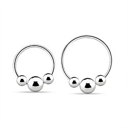 Ball Closure Nose Ring Hoop Silver Tribal