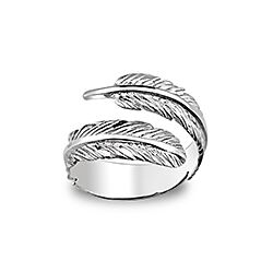 Wholesale 925 Sterling Silver  Feather Wing Semi Precious Ring 