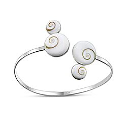 Wholesale 925 Sterling Silver Double Round Spiral Shiva Eye Bracelet