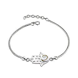 Wholesale 925 Sterling Silver Fathima Hand Shiva Eye Bracelet