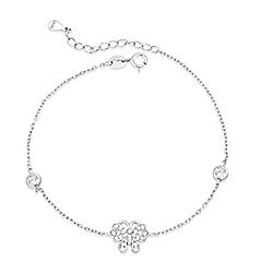 Wholesale 925 Sterling Silver Butterfly Round Design Cubic Zirconia Bracelet