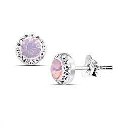 Wholesale 925 Silver Rose Opal Crystals Stud Earrings
