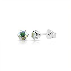 Wholesale 925 sterling Silver White AB Crystal Studs Earrings