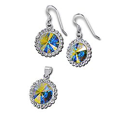 Wholesale 925 Sterling Silver Stone Crystal Jewelry Set