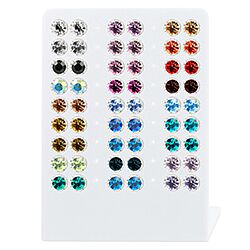 Wholesale 925 Sterling Silver Colorful Round 27 Pairs Display Stand