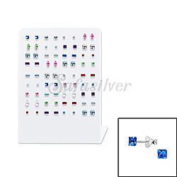 Wholesale 925 Sterling Silver Multi Colors 36 Pairs Display Stand