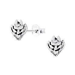 Wholesale 925 Silver Devil Face Oxidized Stud Earrings