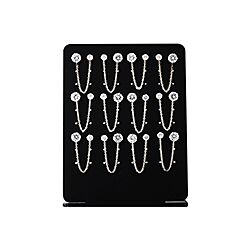 Wholesale 925 Sterling Silver Double Chain CZ 6 Pairs Display Stand
