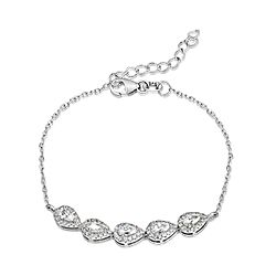 Wholesale 925 Sterling Silver Teardrop Chain Cubic Zirconia Bracelet