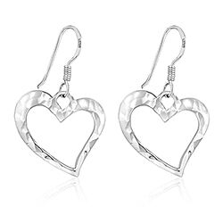 Wholesale 925 Sterling Silver Modern Heart Plain Earring

