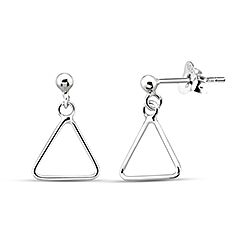 Triangle Stud Earrings Geometric Dangle Silver