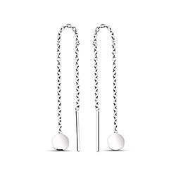 Wholesale 925 Sterling Silver 3D Round Chain Plain Earring

