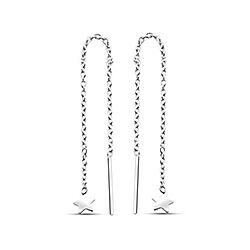 Wholesale 925 Sterling Silver Tiny Star Chain Plain Earring