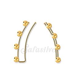 Wholesale 925 Sterling Silver Gold Plated Ball Design Ear Climber Earrings