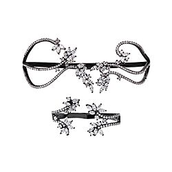 Wholesale 925 Sterling Silver Hand Piece Flower Design Cubic Zirconia Bracelet