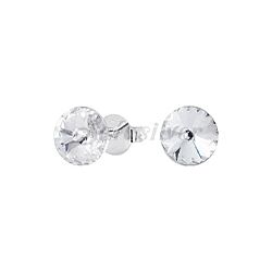 Wholesale 925 Sterling Silver Round Genuine Crystal Earring