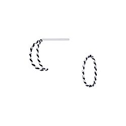 Moon wire nose stud oxidized silver