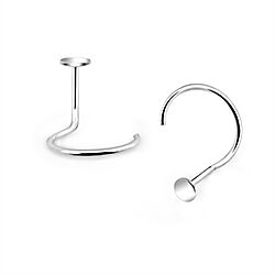 Flat Disc Nose Ring Screw Stud 6mm Silver