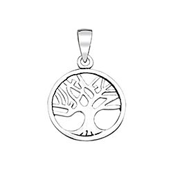 Wholesale 925 Sterling Silver Oxidized Tree Of Life Round Plain Pendant