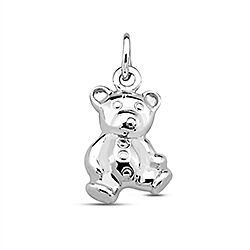 Wholesale 925 Sterling Silver Teddy Bear For Necklace Plain Pendant