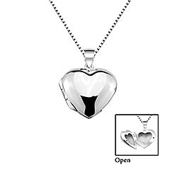 Wholesale 925 Sterling Silver 14mm Heart Locket Necklace Chain 