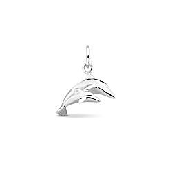 Wholesale 925 Sterling Silver Jumping Design Dolphin Plain Pendant  