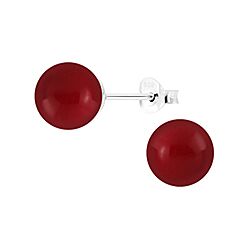 No 1 Wholesale 925 Sterling Silver Red Shell Pearl Stud Earrings