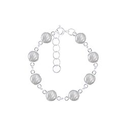 Wholesale 925 Sterling Silver Mother Of Pearl Round Semi Precious Bracelet