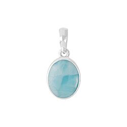 Wholesale 925 Sterling Silver Turquoise Oval Natural Semi Precious Pendant 