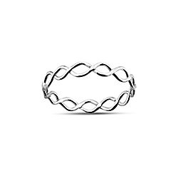 Wholesale 925 Sterling Silver Twisted Lines Plain Ring

