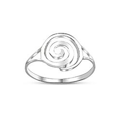 Wholesale 925 Sterling Silver Spiral Oxidized Plain Ring
