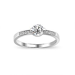 WholesaleSilver Prong Setting Clear CZ Ring 104