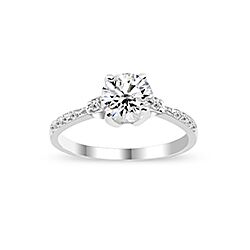 Wholesale Silver Prong Setting Clear CZ Ring 129