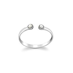 Wholesale 925 Sterling Silver Double Mother of Pearls Semi Precious Ring 