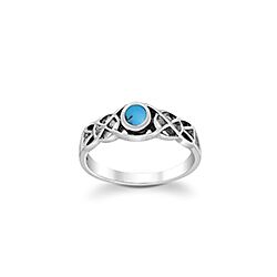 Wholesale 925 Sterling Silver Turquoise Blue Oxidized Semi Precious Ring
